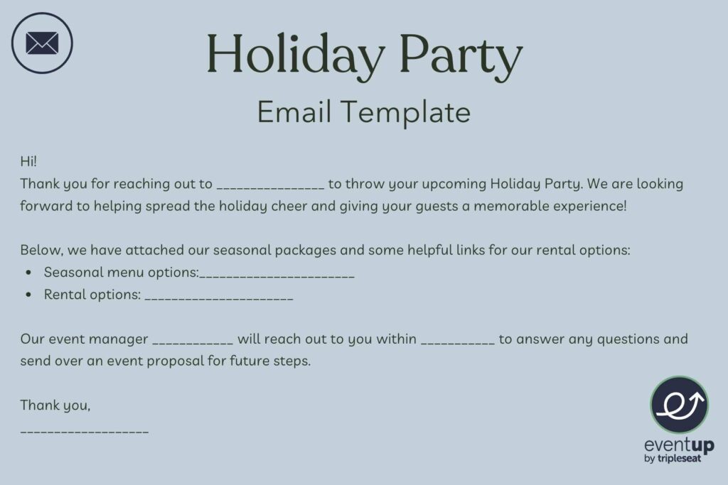 Holiday party email template